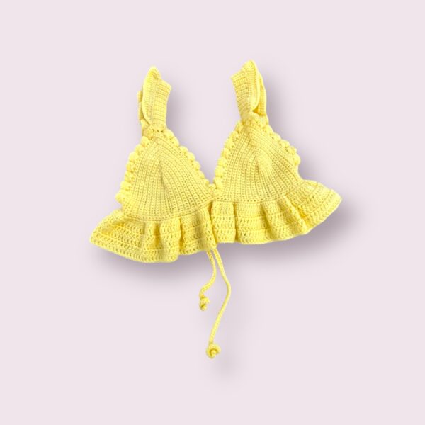 Handmade Yellow Crochet Bralette Top