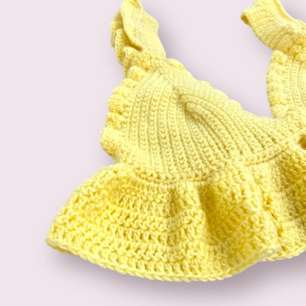 Handmade Yellow Crochet Bralette Top - Image 2