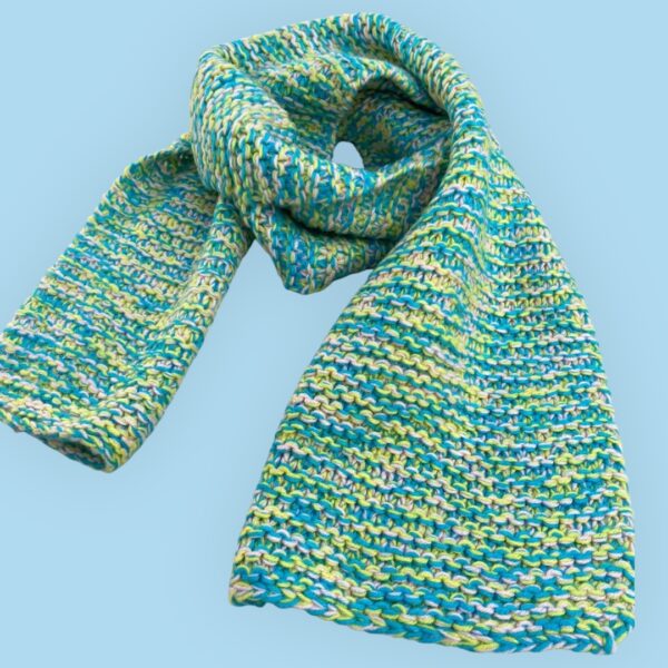 Handwoven Multicolor Knit Scarf - Spring Bliss - Image 4