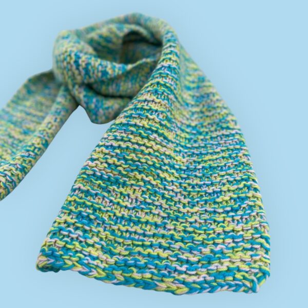 Handwoven Multicolor Knit Scarf - Spring Bliss - Image 3