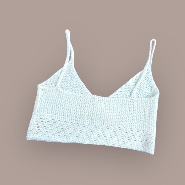 Minimalist White Crochet Bralette Top - Image 3