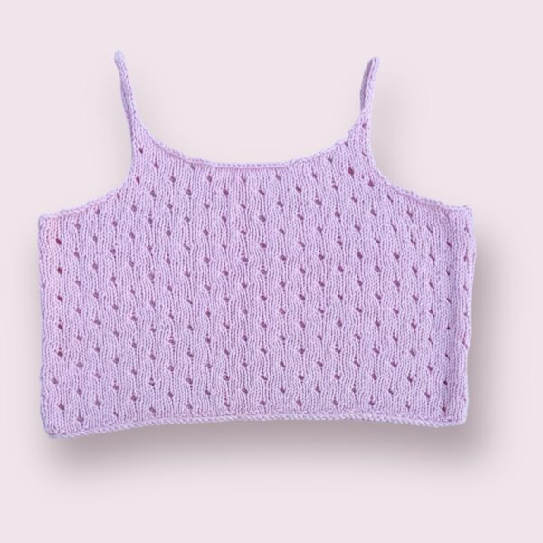 Handmade Lilac Crochet Crop Top - Image 2