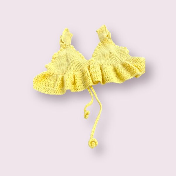 Handmade Yellow Crochet Bralette Top - Image 5