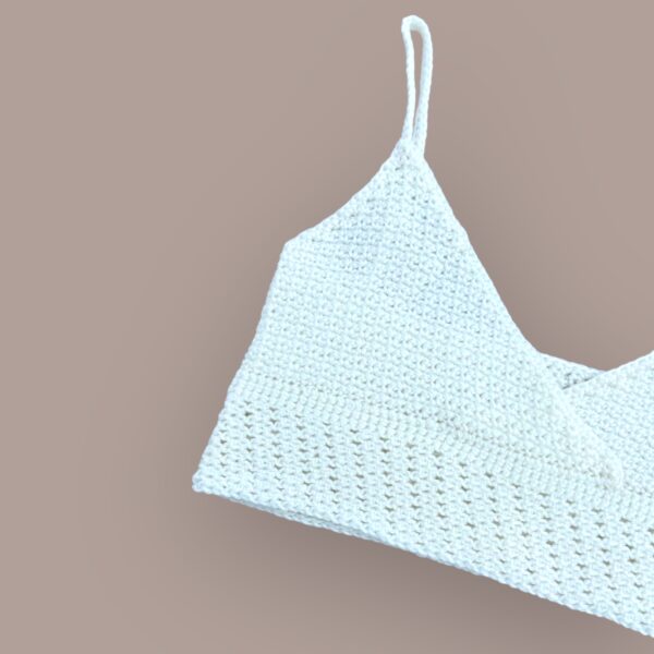 Minimalist White Crochet Bralette Top - Image 6