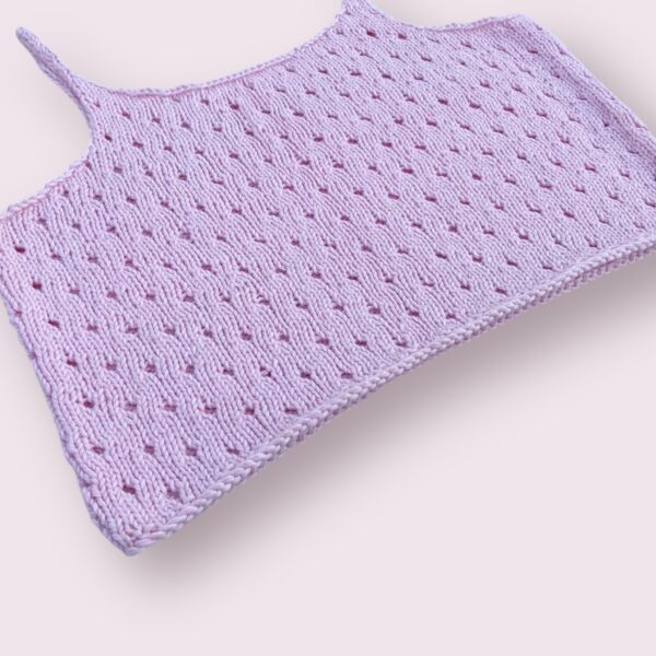 Handmade Lilac Crochet Crop Top - Image 5