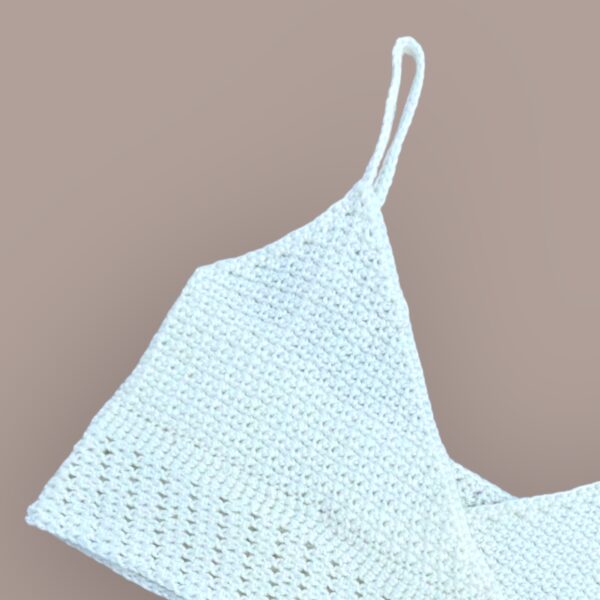 Minimalist White Crochet Bralette Top - Image 4